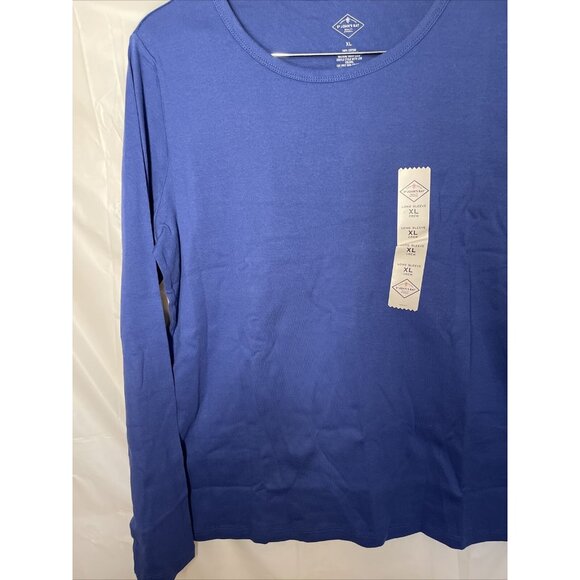 St.‎ John’s Bay Essential Size XL Blue Crewneck Long Sleeve Stretch Cotton New! - Picture 5 of 11